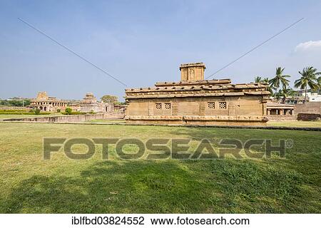 Stock Image - "The Ladh Khan Temple, a Hindu temple, Aihole, Karnataka, India, Asia". Fotosearch