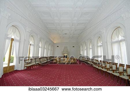 "The large conference hall, Grand Livadia Palace, summer palace of the last Russian Imperial family, interior, Yalta, Crimea, Ukraine, Europe" View Large Photo Image Stock Photo - "The large conference hall, Grand Livadia Palace, summer palace of the last Russian Imperial family, interior, Yalta, Crimea, Ukraine, Europe". Fotosearch