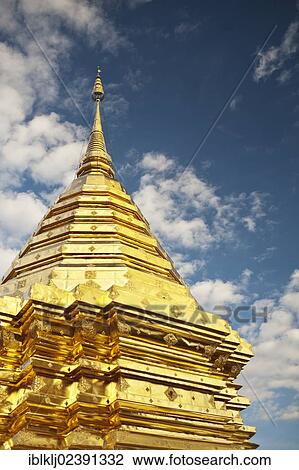 "The large golden chedi at Wat Doi Suthep Buddhist temple, Chiang Mai, Thailand, Asia" View Large Photo Image Stock Image - "The large golden chedi at Wat Doi Suthep Buddhist temple, Chiang Mai, Thailand, Asia". Fotosearch