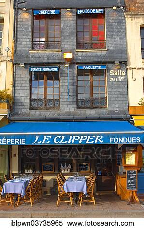 Stock Photography - "The Le Clipper Restaurant, Honfleur, Normandy, France, Europe". Fotosearch