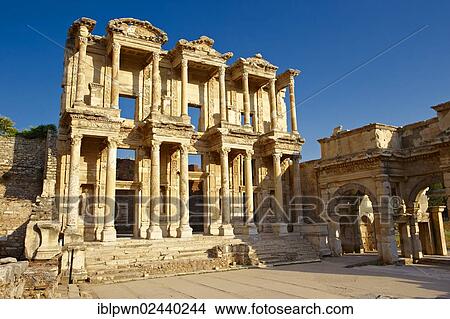 "The Library of Celsus, Roman ruins of Ephesus, Turkey, Asia" View Large Photo Image Picture - "The Library of Celsus, Roman ruins of Ephesus, Turkey, Asia". Fotosearch