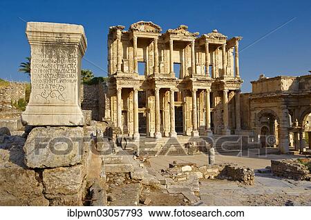 "The library of Celsus, the Roman ruins of Ephesos, Ephesus, Selcuk, Izmir Province, Aegean Region, Turkey, Asia" View Large Photo Image Stock Image - "The library of Celsus, the Roman ruins of Ephesos, Ephesus, Selcuk, Izmir Province, Aegean Region, Turkey, Asia". Fotosearch