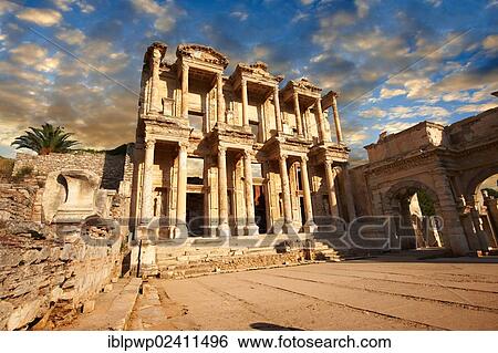"The Library of Celsus, the Roman ruins of Ephesus, in morning light, Anatolia, Turkey, Asia" View Large Photo Image Stock Photograph - "The Library of Celsus, the Roman ruins of Ephesus, in morning light, Anatolia, Turkey, Asia". Fotosearch