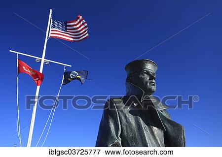 "The Lone Sailor"""", bronze sculpture at the Lake Champlain Navy Memorial, Lake Champlain, Burlington, Vermont, United States, North America" View Large Photo Image Stock Photo - "The Lone Sailor"""", bronze sculpture at the Lake Champlain Navy Memorial, Lake Champlain, Burlington, Vermont, United States, North America". Fotosearch