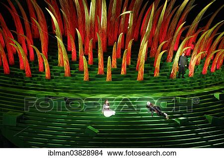 Picture - "The """"Magic Flute"""" by Wolfgang Amadeus Mozart, opera performance on a floating stage on the shore of Lake Constance, Bregenzer Festspiele, Bregenz Festival, 2013, Bregenz, Vorarlberg, Austria, Europe". Fotosearch