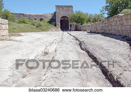 "The main gate, Cufut Qale or Chufut-Kale, Jewish fortress, Chufut-Kale, near Bakhchysarai, Crimea, Ukraine, Europe" View Large Photo Image Stock Photograph - "The main gate, Cufut Qale or Chufut-Kale, Jewish fortress, Chufut-Kale, near Bakhchysarai, Crimea, Ukraine, Europe". Fotosearch