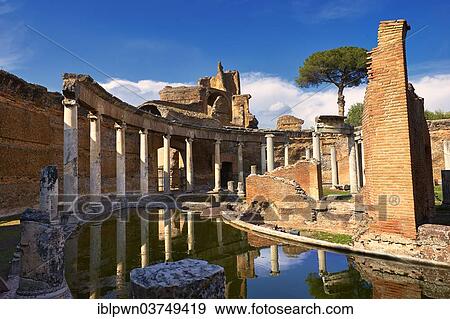 Stock Photo - "The Maritime Theatre, Teatro Marittimo, Hadrian's Villa, Villa Adriana, UNESCO World Heritage Site, Tivoli, Lazio, Italy, Europe". Fotosearch