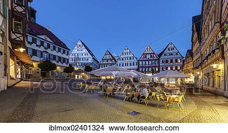 Picture - "The marketplace of Herrenberg, Baden-Wuerttemberg, Germany, Europe, PublicGround, Europe". Fotosearch
