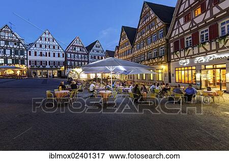 Stock Photo - "The marketplace of Herrenberg, Baden-Wuerttemberg, Germany, Europe, PublicGround, Europe". Fotosearch