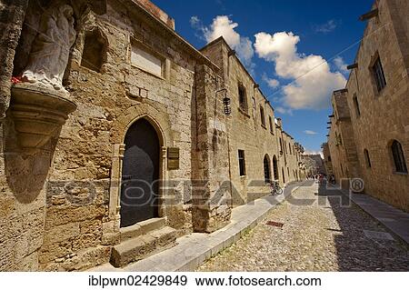 "The medieval buildings of the Avenue of the Knights where there were seven different lodges for Knights speaking different languages, Rhodes, UNESCO World Heritage Site, Greece, Europe" View Large Photo Image Stock Photo - "The medieval buildings of the Avenue of the Knights where there were seven different lodges for Knights speaking different languages, Rhodes, UNESCO World Heritage Site, Greece, Europe". Fotosearch