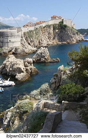 Stock Photo - "The medieval city walls of Dubrovnik, Croatia, Europe". Fotosearch