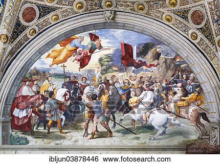 "The Meeting of Leo the Great and Attila, Stanza di Eliodorus, Raphael's Rooms or Stanze di Raffaello, fresco by Raphael, 1512 - 1514, Vatican Museums, Vatican, Rome, Lazio, Italy, Europe" View Large Photo Image Stock Photograph - "The Meeting of Leo the Great and Attila, Stanza di Eliodorus, Raphael's Rooms or Stanze di Raffaello, fresco by Raphael, 1512 - 1514, Vatican Museums, Vatican, Rome, Lazio, Italy, Europe". Fotosearch