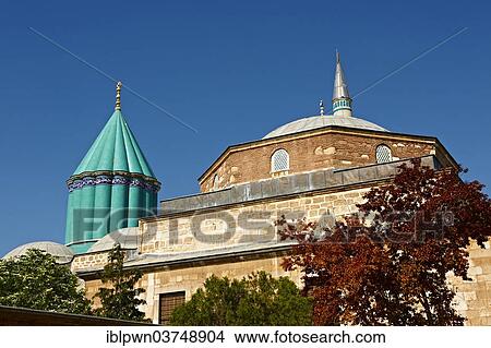 "The Mevlana Museum with the green dome of the mausoleum, Konya, Central Anatolia, Turkey, Asia" View Large Photo Image Picture - "The Mevlana Museum with the green dome of the mausoleum, Konya, Central Anatolia, Turkey, Asia". Fotosearch