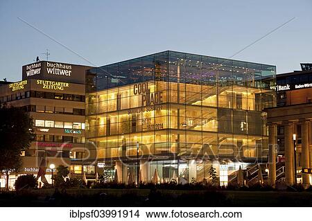 "The modern building of Kunstmuseum Stuttgart, contemporary and modern art museum, in the pedestrian zone of Konigstrasse street at night, Stuttgart, Baden-Wurttemberg, Germany, Europe" View Large Photo Image Picture - "The modern building of Kunstmuseum Stuttgart, contemporary and modern art museum, in the pedestrian zone of Konigstrasse street at night, Stuttgart, Baden-Wurttemberg, Germany, Europe". Fotosearch