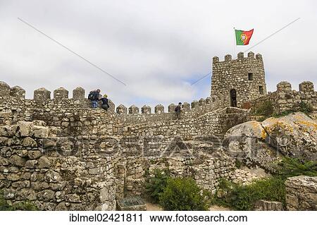 The Moorish Castle, Castle of the Moors, Castelo dos Mouros, Sintra Cascais Natural Park, Grande Lisboa, Lisbon Region, Portugal, Europe View Large Photo Image Stock Image - The Moorish Castle, Castle of the Moors, Castelo dos Mouros, Sintra Cascais Natural Park, Grande Lisboa, Lisbon Region, Portugal, Europe. Fotosearch