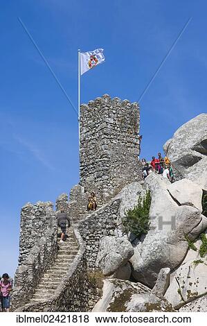 The Moorish Castle, Castle of the Moors, Castelo dos Mouros, Sintra Cascais Natural Park, Grande Lisboa, Lisbon Region, Portugal, Europe View Large Photo Image Stock Photo - The Moorish Castle, Castle of the Moors, Castelo dos Mouros, Sintra Cascais Natural Park, Grande Lisboa, Lisbon Region, Portugal, Europe. Fotosearch