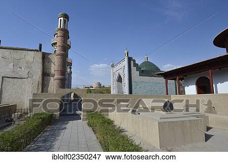 "The mosque and the mausoleum at the royal Hami mausoleum, an Uyghur king's grave, historical Silk Road, Kumul, Uyghurs, Xinjiang region, China, Asia" View Large Photo Image Stock Photo - "The mosque and the mausoleum at the royal Hami mausoleum, an Uyghur king's grave, historical Silk Road, Kumul, Uyghurs, Xinjiang region, China, Asia". Fotosearch