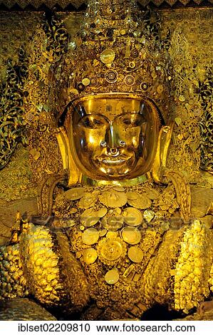 "The most revered golden Mahamuni Buddha in Mandalay, Burma, Myanmar, Southeast Asia, Asia" View Large Photo Image Stock Image - "The most revered golden Mahamuni Buddha in Mandalay, Burma, Myanmar, Southeast Asia, Asia". Fotosearch