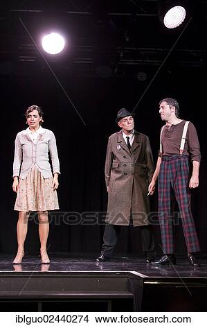 Picture - "The musical Chicago with Annette Krossa as Roxie Hart, Daniel Stuessi as Sergeant Fogerty and Oliver Koch as Amos Hart live at the Le Theatre theatre in Kriens, Luzern, Switzerland, Europe". Fotosearch