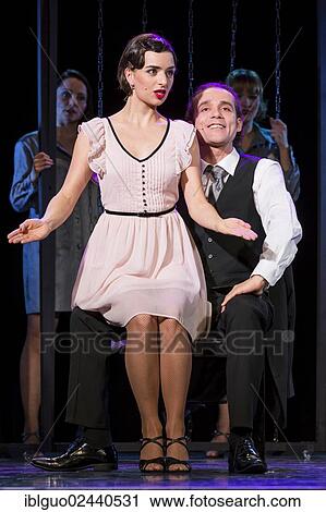 Stock Image - "The musical Chicago with Annette Krossa as Roxie Hart and Aris Sas as Billy Flynn live at the Le Theatre theatre in Kriens, Luzern, Switzerland, Europe". Fotosearch