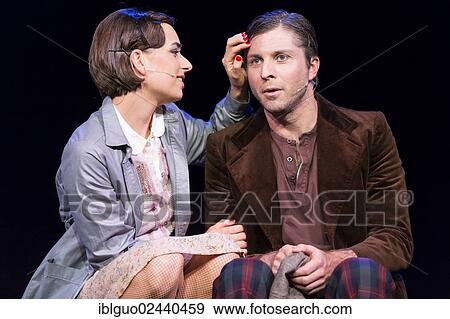 Stock Photo - "The musical Chicago with Annette Krossa as Roxie Hart and Oliver Koch as Amos Hart live at the Le Theatre theatre in Kriens, Luzern, Switzerland, Europe". Fotosearch