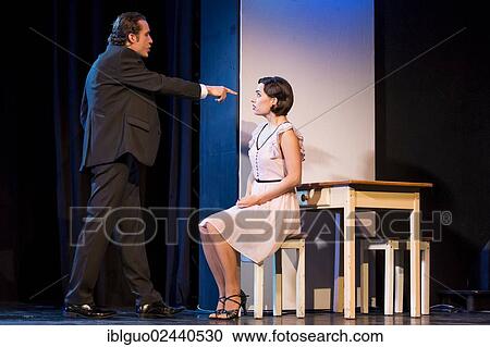 Stock Image - "The musical Chicago with Aris Sas as Billy Flynn and Annette Krossa as Roxie Hart live at the Le Theatre theatre in Kriens, Luzern, Switzerland, Europe". Fotosearch