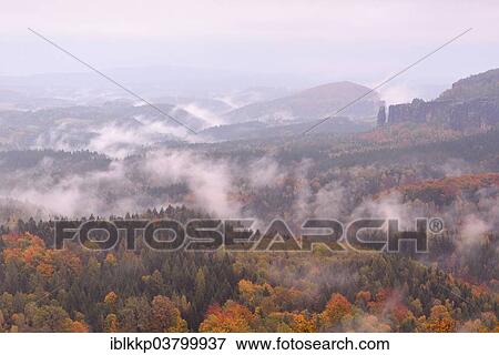 "The Nasser Grund in fog in autumn, in the Elbe Sandstone Mountains, Saxon Switzerland, Bad Schandau, Saxony, Germany, Europe" View Large Photo Image Stock Photo - "The Nasser Grund in fog in autumn, in the Elbe Sandstone Mountains, Saxon Switzerland, Bad Schandau, Saxony, Germany, Europe". Fotosearch