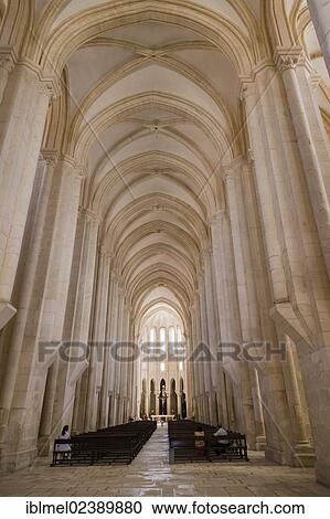 "The nave of the church towards the main chapel and ambulatory, interior of Mosteiro de Santa Maria de Alcobaca, Alcobaca Monastery, Alcobaca, Oeste, Leiria District, Portugal, Europe" View Large Photo Image Stock Image - "The nave of the church towards the main chapel and ambulatory, interior of Mosteiro de Santa Maria de Alcobaca, Alcobaca Monastery, Alcobaca, Oeste, Leiria District, Portugal, Europe". Fotosearch