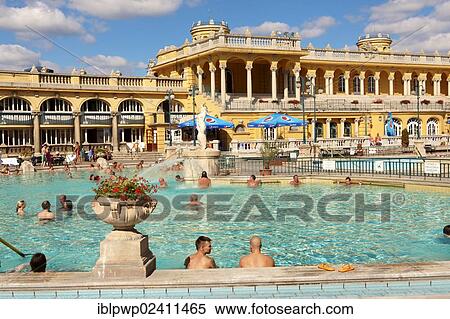 Stock Photography - "The Neo baroque Szechenyi baths, the largest medicinal thermal baths in Europe, City Park, Budapest, Hungary, Europe". Fotosearch