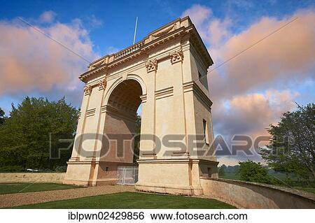 "The neo-classic Corinthian Arch designed by Giovanni Battista Borra in the 1750's looking towards the south side of the Duke of Buckingham's Stowe House, Stowe, Buckingham, England, United Kingdom, Europe" View Large Photo Image Stock Photograph - "The neo-classic Corinthian Arch designed by Giovanni Battista Borra in the 1750's looking towards the south side of the Duke of Buckingham's Stowe House, Stowe, Buckingham, England, United Kingdom, Europe". Fotosearch