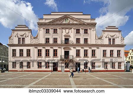 "The neo-classical Town Hall of Guestrow, built in 1890, with the market square, Gustrow, Mecklenburg-Western Pomerania, Germany, Europe" View Large Photo Image Picture - "The neo-classical Town Hall of Guestrow, built in 1890, with the market square, Gustrow, Mecklenburg-Western Pomerania, Germany, Europe". Fotosearch