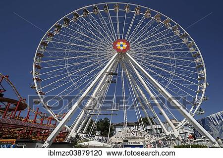 Stock Image - "The new &quot; Blumenrad&quot; Ferris Wheel in the Prater, Vienna, Vienna State, Austria, Europe". Fotosearch