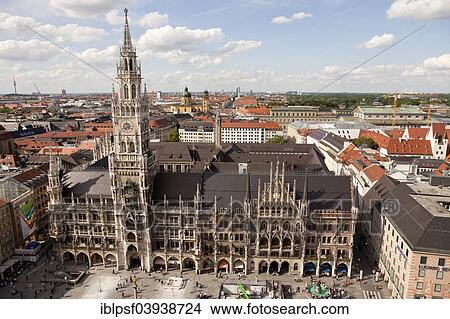 Picture - "The New Town Hall on Marienplatz, Munich, Upper Bavaria, Bavaria, Germany, Europe". Fotosearch