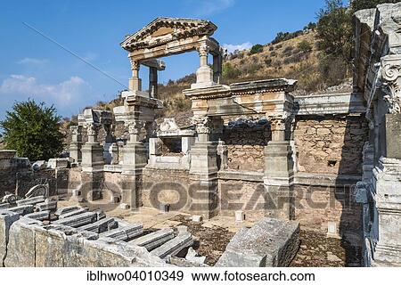 Stock Photo - "The Nymphaeum Traiani, fountains in honour of Emperor Trajan, ancient city of Ephesus, UNESCO World Heritage Site, Selcuk, Izmir Province, Turkey, Asia". Fotosearch