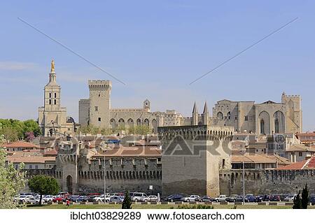 "The old city wall, the Palais des Papes or Papal Palace and Avignon Cathedral, Avignon, Vaucluse, Provence-Alpes-Cote d'Azur, Southern France, France, Europe" View Large Photo Image Stock Photo - "The old city wall, the Palais des Papes or Papal Palace and Avignon Cathedral, Avignon, Vaucluse, Provence-Alpes-Cote d'Azur, Southern France, France, Europe". Fotosearch
