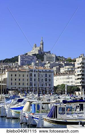 "The old harbour, Vieux Port, the Basilica of Notre-Dame de la Garde at the back, Marseille, Bouches-du-Rhone, Provence-Alpes-Cote d'Azur, France, Europe" View Large Photo Image Stock Photography - "The old harbour, Vieux Port, the Basilica of Notre-Dame de la Garde at the back, Marseille, Bouches-du-Rhone, Provence-Alpes-Cote d'Azur, France, Europe". Fotosearch