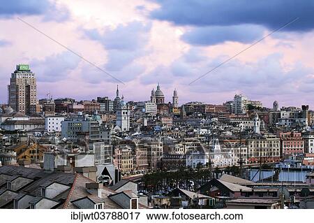 "The old town at dusk, Genoa, Liguria, Italy, Europe" View Large Photo Image Stock Photo - "The old town at dusk, Genoa, Liguria, Italy, Europe". Fotosearch