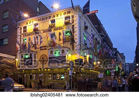 Stock Image - "The Oliver St. John Gogarty's, Temple Bar, Dublin, Ireland, Europe, PublicGround, Europe". Fotosearch