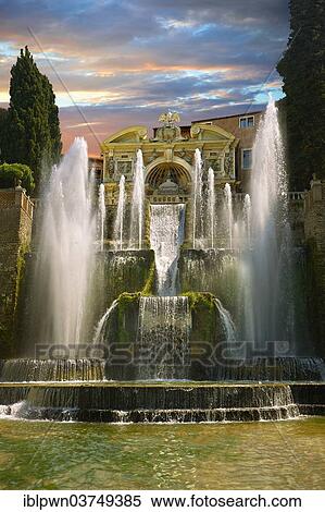 Stock Photography - "The Organ Fountain, 1566, Villa d'Este, UNESCO World Heritage Site, Tivoli, Lazio, Italy, Europe". Fotosearch