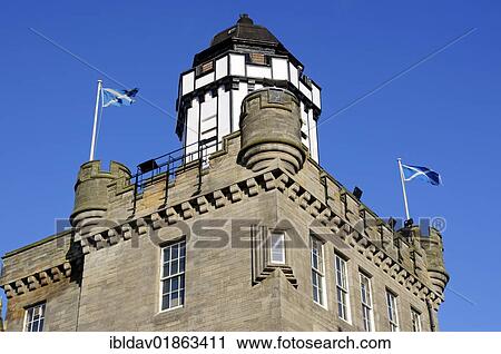 Stock Image - "The Outlook Tower and Camera Obscura on the Royal Mile, Edinburgh, Scotland, United Kingdom, Europe". Fotosearch
