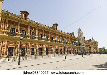 Stock Photo - "The Palace of San Telmo, Palacio de San Telmo, the seat of the presidency of the Andalusian Autonomous Government, Seville, Andalusia, Spain, Europe". Fotosearch