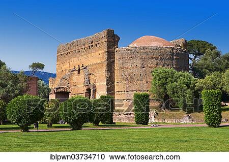 Stock Image - "The Philosophers' Hall, Sala dei Filosofi, Hadrian's Villa, Villa Adriana, UNESCO World Heritage Site, Tivoli, Lazio, Italy, Europe". Fotosearch