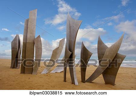 "The Polynational Second World War memorial """"Les Braves"""" by Anilore Banon, 2004, Omaha Beach, Laurent-sur-Mer, Normandy, France, Europe" View Large Photo Image Stock Photography - "The Polynational Second World War memorial """"Les Braves"""" by Anilore Banon, 2004, Omaha Beach, Laurent-sur-Mer, Normandy, France, Europe". Fotosearch