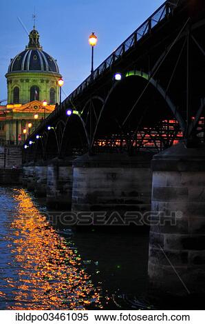 "The Pont des Arts at dusk, with a view to the Institut de France, Paris, Ile-de-France, France, Europe" View Large Photo Image Stock Photography - "The Pont des Arts at dusk, with a view to the Institut de France, Paris, Ile-de-France, France, Europe". Fotosearch