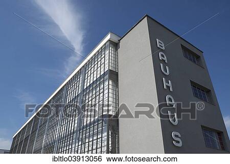 "The reconstructed Bauhaus building Bauhaus, Dessau, Saxony-Anhalt, Germany, Europe" View Large Photo Image Stock Photograph - "The reconstructed Bauhaus building Bauhaus, Dessau, Saxony-Anhalt, Germany, Europe". Fotosearch