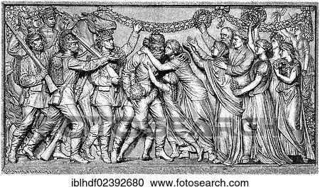 "The return of soldiers, Franco-Prussian War or Franco-German War, 1870-1871, between the French Empire and the Kingdom of Prussia, detail view of the relief at the Niederwald monument in Ruedesheim, Germany, Europe" View Large Photo Image Stock Image - "The return of soldiers, Franco-Prussian War or Franco-German War, 1870-1871, between the French Empire and the Kingdom of Prussia, detail view of the relief at the Niederwald monument in Ruedesheim, Germany, Europe". Fotosearch
