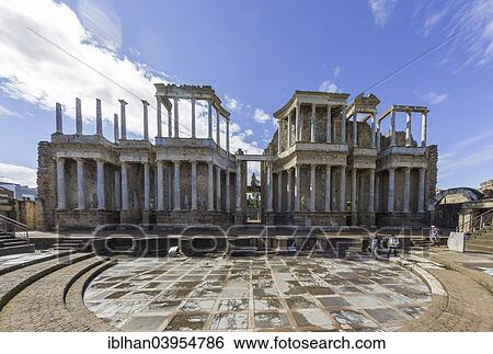 "The Roman Theatre, Merida, Extremadura, Spain, Europe" View Large Photo Image Stock Photograph - "The Roman Theatre, Merida, Extremadura, Spain, Europe". Fotosearch
