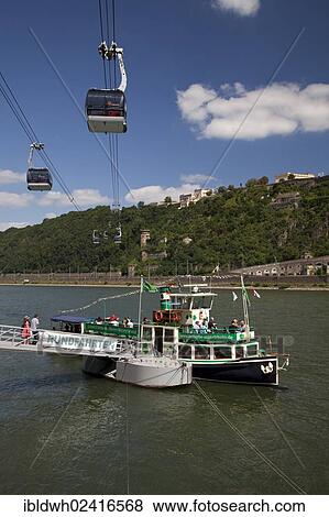 The Ropeway and a jetty on the Rhine river, Ehrenbreitstein Castle at the back, Koblenz, Rhineland-Palatinate, Germany, Europe, PublicGround, Europe View Large Photo Image Stock Photo - The Ropeway and a jetty on the Rhine river, Ehrenbreitstein Castle at the back, Koblenz, Rhineland-Palatinate, Germany, Europe, PublicGround, Europe. Fotosearch