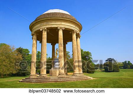 Stock Image - "The rotunda of Venus in the English landscape gardens of Stowe, designed by Capability Brown of Stowe House, Stowe, Buckinghamshire, England, United Kingdom, Europe". Fotosearch