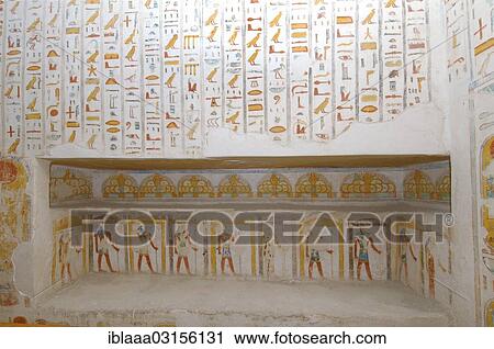 Stock Image - "The royal tomb of Ramesses IV, KV2, inside, Valley of the Kings, Luxor, Luxor Governorate, Egypt, Africa". Fotosearch